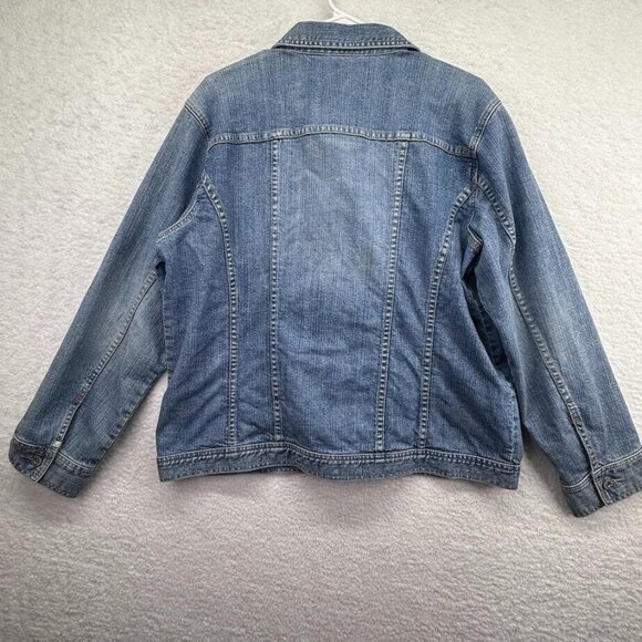 Chicos Platinum Jacket Womens Large Blue Jean Medium Wash Denim Pockets - Picture 4 of 9